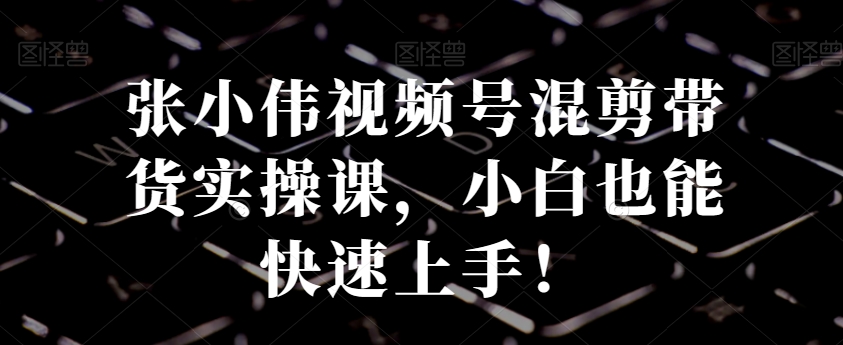 张小伟视频号混剪带货实操课，小白也能快速上手！-中创网_专注互联网创业,项目资源整合
