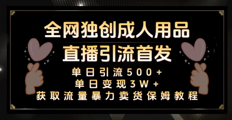 全网独创真人主播+无人直播单日引流500+，橙人用品暴力卖货单日变现3W+保姆似教学2.0【揭秘】-中创网_专注互联网创业,项目资源整合