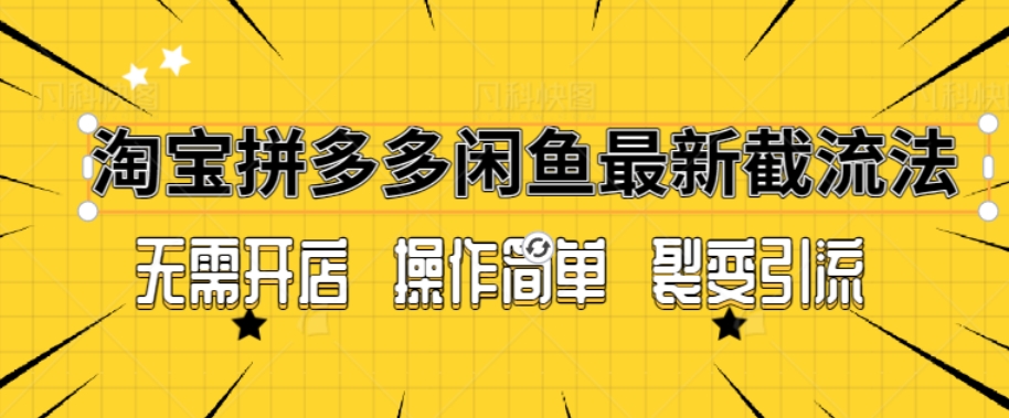 拼多多淘宝闲鱼最新引流方法，无需开店长久精准引流100+-中创网_专注互联网创业,项目资源整合