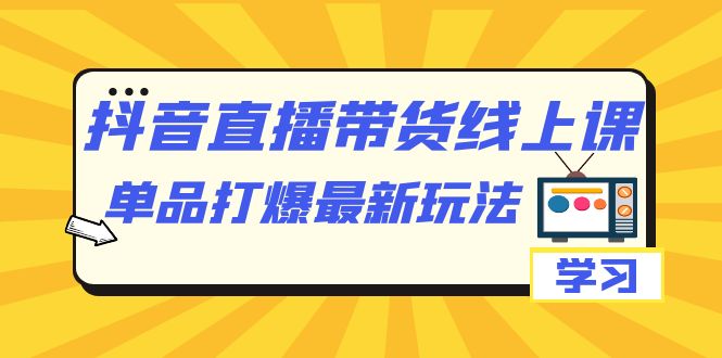 （7238期）抖音·直播带货线上课，单品打爆最新玩法（12节课）-中创网_专注互联网创业,项目资源整合