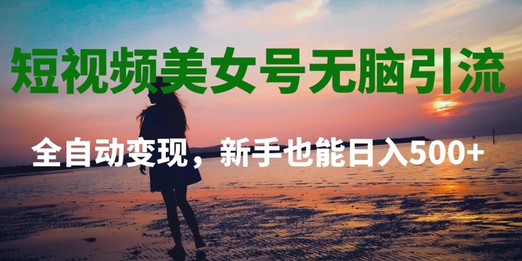 短视频美女号无脑引流，全自动变现，新手也能日入500+-中创网_专注互联网创业,项目资源整合