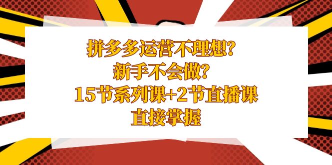 （8479期）拼多多运营不太理想？初学者做不来？15节系列产品课 2节视频课堂，立即把握-中创网_专注互联网创业,项目资源整合