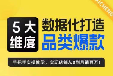 玺承·5大维度，数据化打造电商品类爆款特训营，一套高效运营爆款方法论-中创网_专注互联网创业,项目资源整合