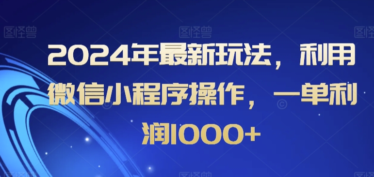 2024年最新玩法，利用微信小程序操作，一单利润1000+-中创网_专注互联网创业,项目资源整合