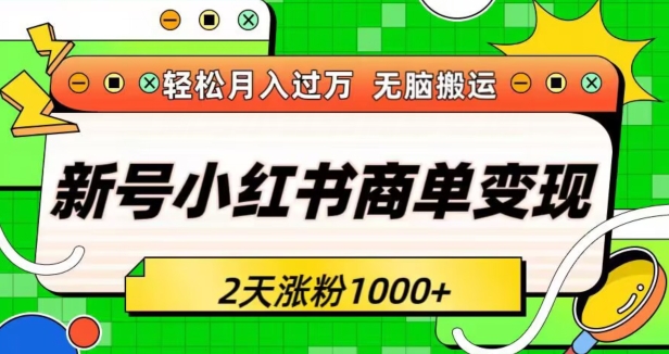 新号小红书商单变现接单到手软轻松月入过万2天涨粉1000+无脑搬运长期稳定-中创网_专注互联网创业,项目资源整合