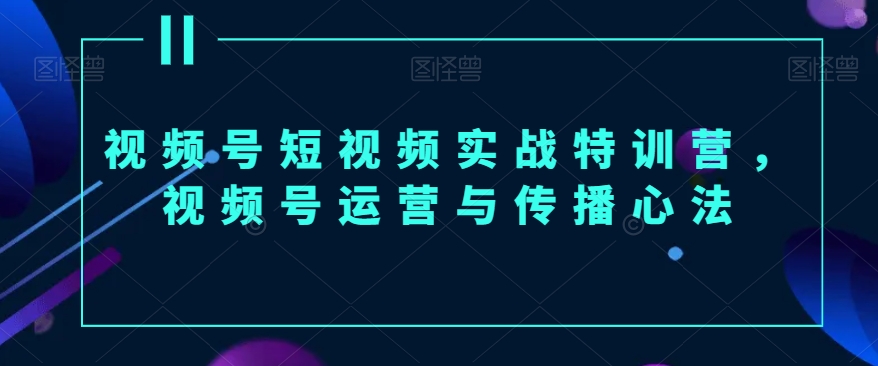 视频号短视频实战特训营，视频号运营与传播心法-中创网_专注互联网创业,项目资源整合