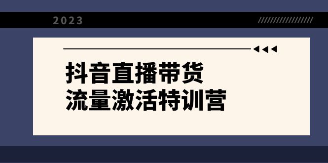 抖音直播带货-流量激活特训营，入行新手小白主播必学（21节课+资料）-暖阳网-优质付费教程和创业项目大全-中创网_专注互联网创业,项目资源整合