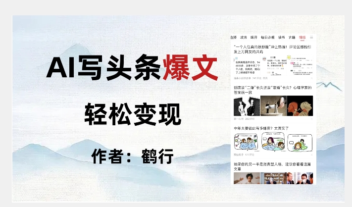 暴力拆解AI写头条爆文，轻松日入500+-中创网_专注互联网创业,项目资源整合