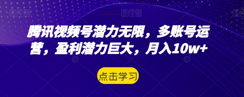 腾讯号前途无量，多抖音号运营，赢利潜力无限，月入10w-中创网_专注互联网创业,项目资源整合