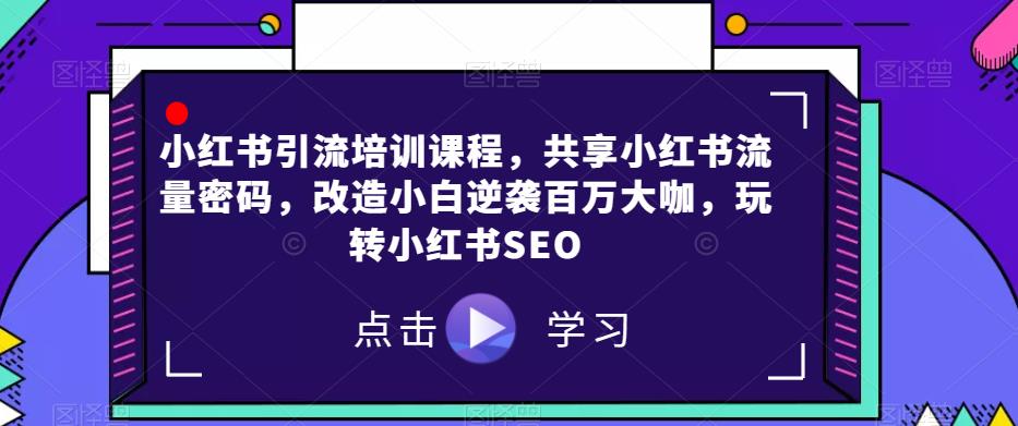 小红书引流培训内容，分享小红书的总流量登陆密码，更新改造新手逆转上百万大佬，轻松玩小红书的SEO-中创网_专注互联网创业,项目资源整合