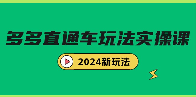 （9412期）多多直通车玩法实战课，2024新玩法（7节课）-中创网_专注互联网创业,项目资源整合