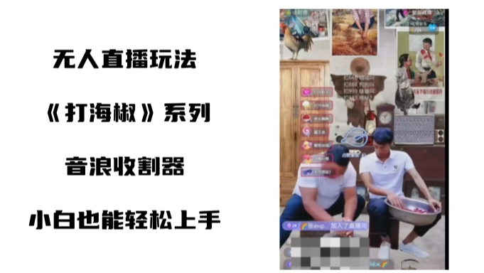 （8661期）打油辣子无人直播搞恶新项目，新手快速上手撸抖币收种器（实例教程 专用工具 素材内容）-中创网_专注互联网创业,项目资源整合
