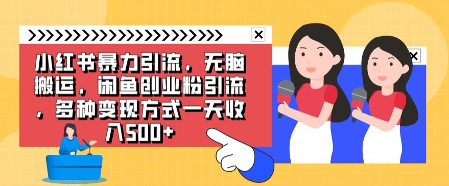 小红书的暴力行为引流方法，没脑子运送，闲鱼平台自主创业粉引流方法，多种多样变现模式一天收益500-中创网_专注互联网创业,项目资源整合