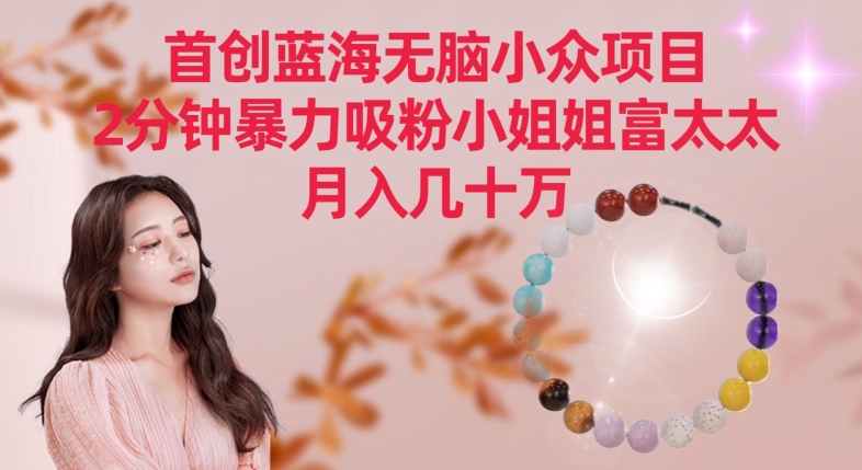 首创蓝海无脑小众项目，2分钟暴力吸粉小姐姐富太太，月入几十万【揭秘】-中创网_专注互联网创业,项目资源整合