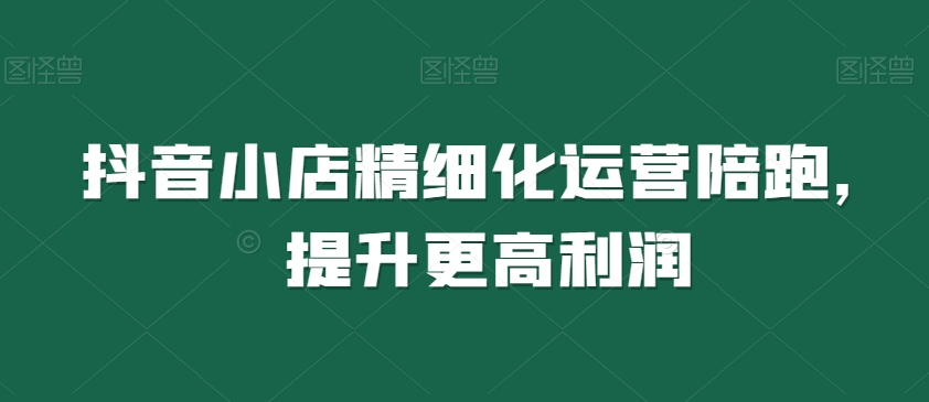 抖音小店精细化运营陪跑，提升更高利润-中创网_专注互联网创业,项目资源整合