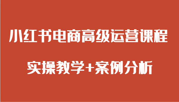 小红书电商高端营销课程 实际操作课堂教学 经典案例-中创网_专注互联网创业,项目资源整合