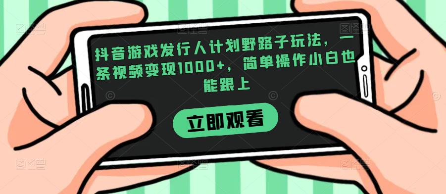 抖音游戏外国投资者方案歪门邪道游戏玩法，一条视频变现1000 ，易操作小白都能紧跟【揭密】-中创网_专注互联网创业,项目资源整合