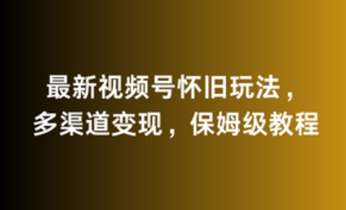 最新视频号怀旧玩法，多渠道变现，保姆级教程-中创网_专注互联网创业,项目资源整合