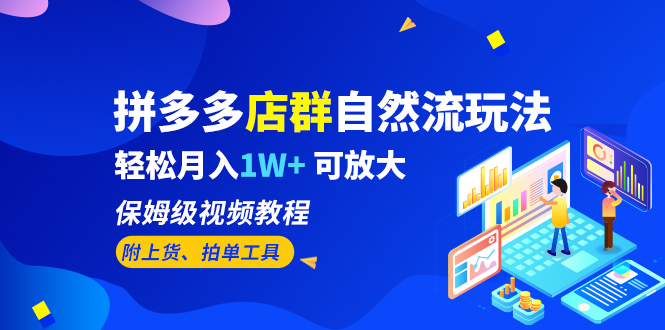 拼多多店群自然流玩法，轻松月入1W+ 保姆级视频教程（附上货、拍单工具）-中创网_专注互联网创业,项目资源整合