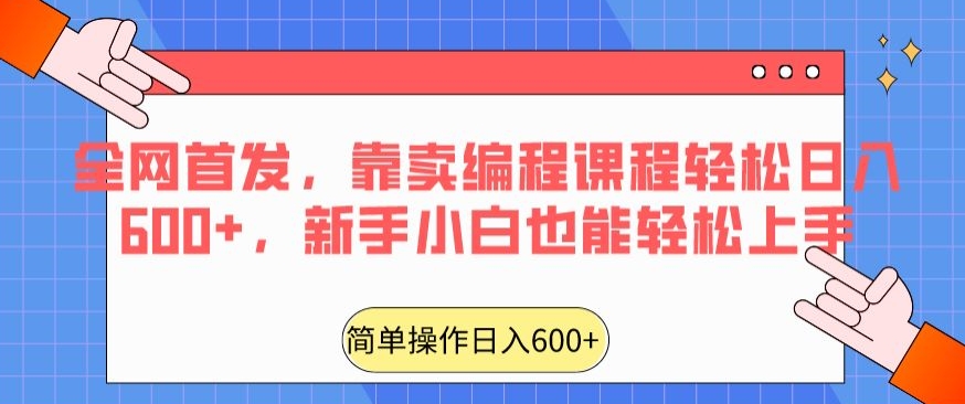 全网首发，靠卖编程课程轻松日入600+，新手小白也能轻松上手-中创网_专注互联网创业,项目资源整合
