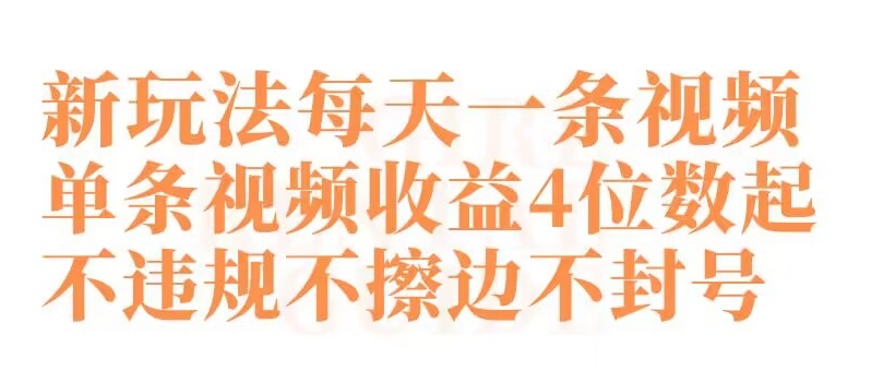 快手新玩法每天一条视频单条视频收益4位数起不违规不擦边不封号【揭秘】-中创网_专注互联网创业,项目资源整合