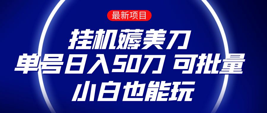 薅羊毛项目  零投入挂机薅美刀    单号日入50刀  可批量  小白也能玩-皓哥创业笔记
