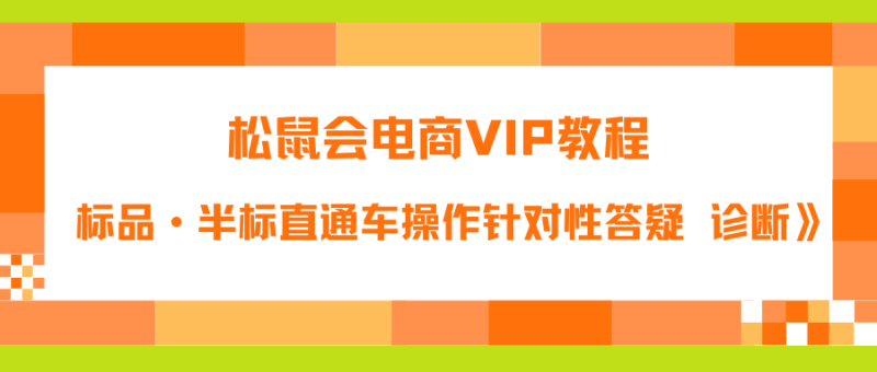 松鼠会电商VIP教程《付费推广标品·半标直通车操作针对性答疑&诊断》-中创网_专注互联网创业,项目资源整合