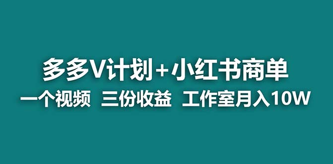 （6999期）【蓝海项目】多多的v计划 小红书的商单 一个视频三份盈利 个人工作室月入10w-中创网_专注互联网创业,项目资源整合