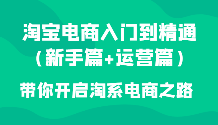淘宝电商入门到精通（初学者篇 经营篇）陪你打开淘宝电子商务之途-中创网_专注互联网创业,项目资源整合