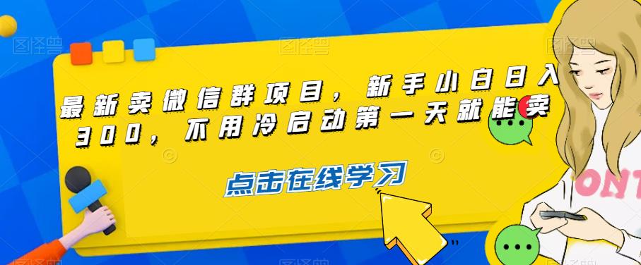 最新卖微信群项目，新手小白日入300，不用冷启动第一天就能卖-中创网_专注互联网创业,项目资源整合