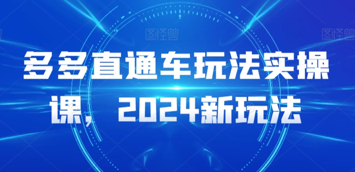 多多直通车玩法实操课，2024新玩法-中创网_专注互联网创业,项目资源整合