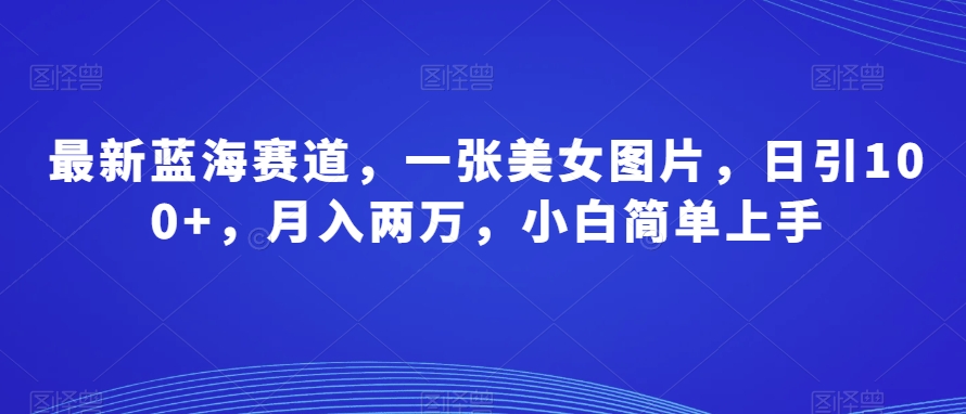 全新瀚海跑道，一张美女照片，日引100 ，月入2万，新手简易入门-中创网_专注互联网创业,项目资源整合