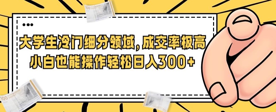 一个大学生小众细分行业，成交转化率非常高，小白都能实际操作，轻轻松松日入300-中创网_专注互联网创业,项目资源整合