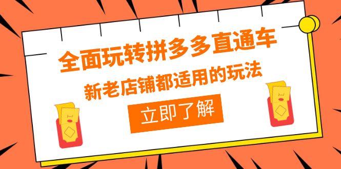 全面玩转拼多多直通车，新老店铺都适用的玩法（12节精华课）-中创网_专注互联网创业,项目资源整合