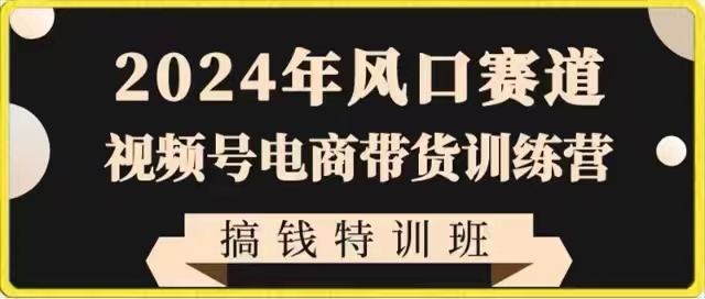 2024年出风口跑道微信视频号电商直播带货夏令营弄钱训练营，带着大家迅速进入自媒体平台电商直播带货-中创网_专注互联网创业,项目资源整合