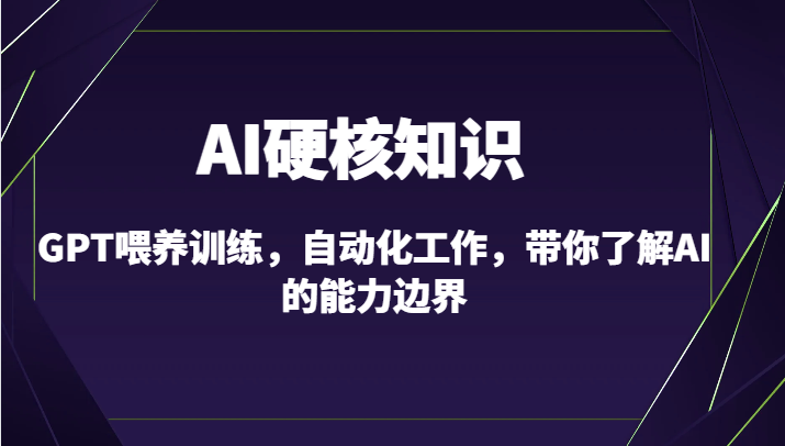 AI硬核知识-GPT喂养训练，自动化工作，带你了解AI的能力边界（10节课）-中创网_专注互联网创业,项目资源整合