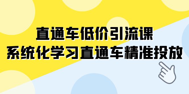 淘宝直通车-低价引流课，系统性学习淘宝直通车精准推送（14堂课）-中创网_专注互联网创业,项目资源整合