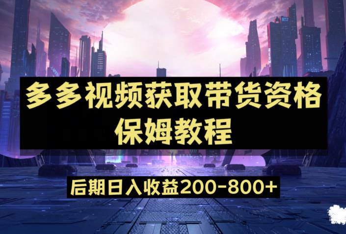 多多视频过新手指南家庭保姆及实例教程，做得好日入800 【揭密】-中创网_专注互联网创业,项目资源整合